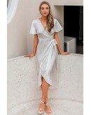 Ella Wrap Midaxi Dress in White
