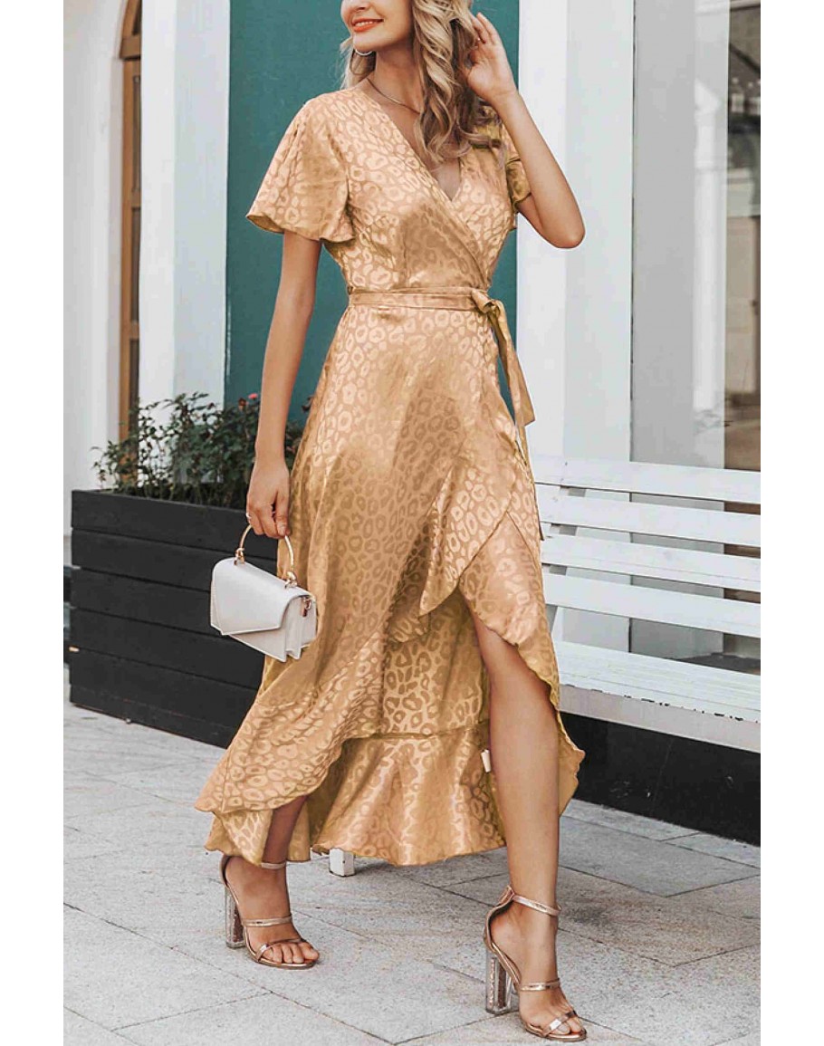 Ella Wrap Midaxi Dress in Champagne | Awesome Jade