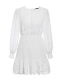 Calais Lace Skater Dress in White
