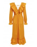 Dae Long Sleeve Yellow Ruffles Dress