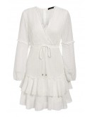 Lee Textured Ruffle Dress in White