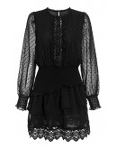 Eva Shirred Waist Dress in Black