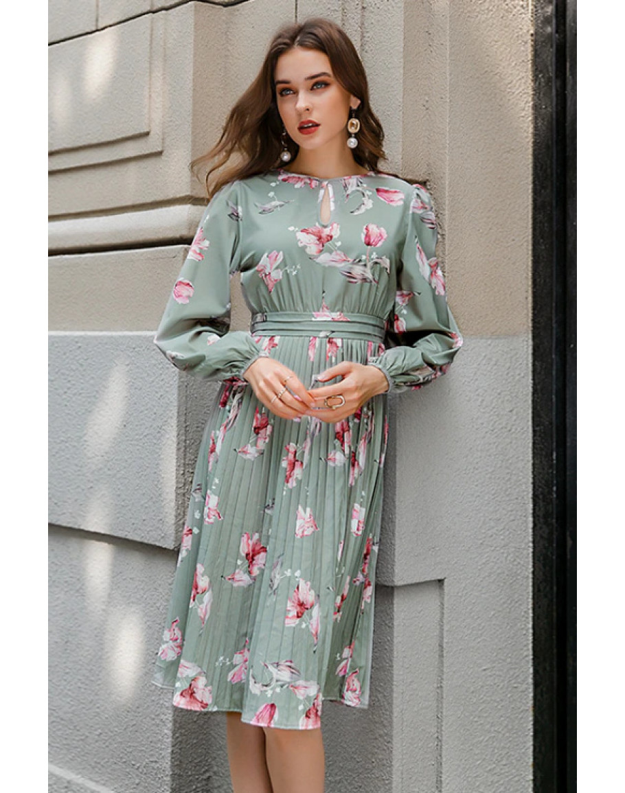 Verona Floral Pleated Midi Dress | Awesome Jade