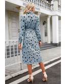 Trisha Leopard-Print Dress in Blue