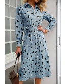 Trisha Leopard-Print Dress in Blue