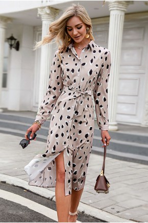 Trisha Leopard-Print Robe Dress