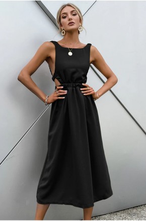 Tahlia Modern Backless Dress in Black