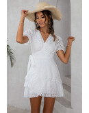 Sena Puff Sleeves Embroidered Dress