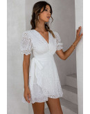 Sena Puff Sleeves Embroidered Dress