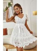 Annah White Crochet Dress