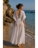 Cassia Sheer White Maxi Cover-Up