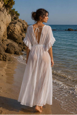 Cassia White Maxi Cover-Up