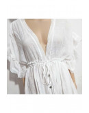 Cassia Sheer White Maxi Cover-Up