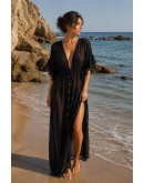 Cassia Sheer Black Maxi Cover-Up