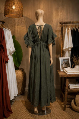 Cassia Sheer Green Maxi Cover-Up