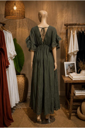 Cassia Sheer Green Maxi Cover-Up