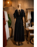 Cassia Sheer Black Maxi Cover-Up