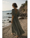 Cassia Sheer Green Maxi Cover-Up