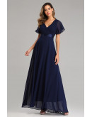 Elysian Grace Chiffon Gown in Blue