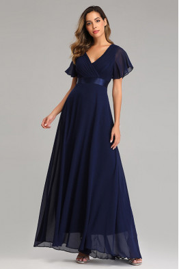 Elysian Grace Chiffon Gown in Blue