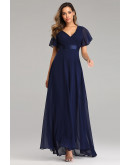 Elysian Grace Chiffon Gown in Blue