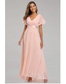 Elysian Grace Chiffon Gown in Pink