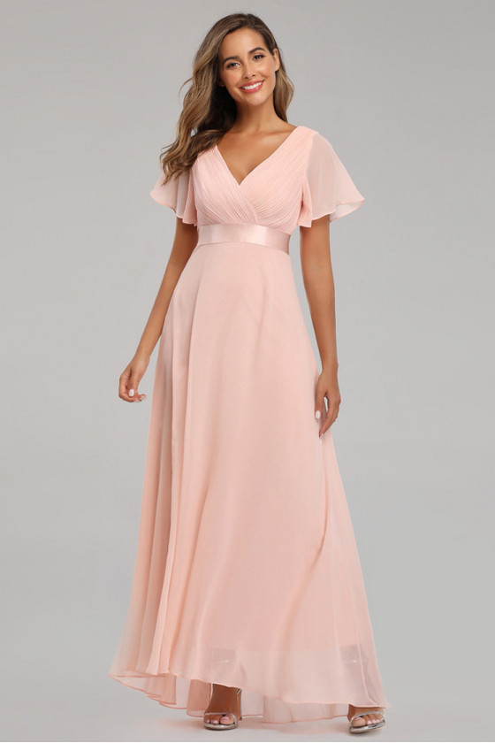 Elysian Grace Chiffon Gown in Pink