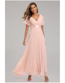 Elysian Grace Chiffon Gown in Pink