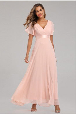 Elysian Grace Chiffon Gown in Pink