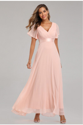 Elysian Grace Chiffon Gown in Pink