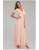 Elysian Grace Chiffon Gown in Pink