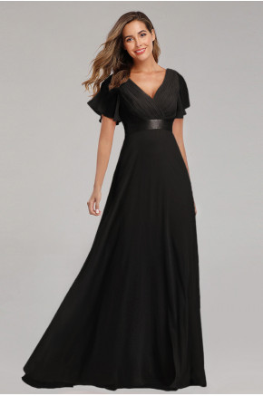 Elysian Grace Chiffon Gown in Black