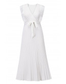 Ethereal Pleated Maxi White Dress