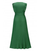 Ethereal Pleated Maxi Green Dress