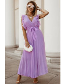 Ethereal Pleated Maxi Purple Dress