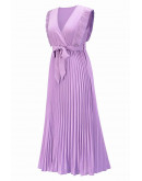 Ethereal Pleated Maxi Purple Dress