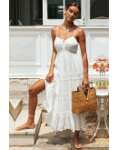 Eva Spaghetti Straps White Sundress