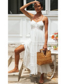 Eva Spaghetti Straps White Sundress