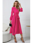 Statement Wrap Pink Midi Dress
