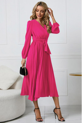 Statement Wrap Pink Midi Dress