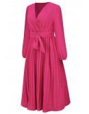 Statement Wrap Pink Midi Dress