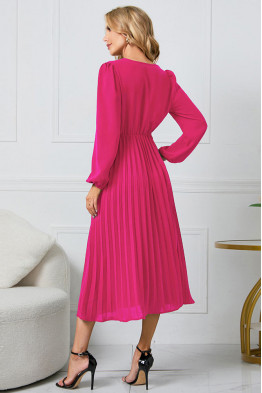 Statement Wrap Pink Midi Dress