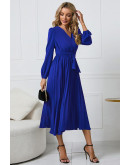 Statement Wrap Blue Midi Dress