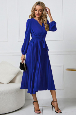 Statement Wrap Blue Midi Dress