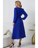Statement Wrap Blue Midi Dress