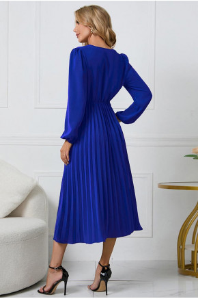 Statement Wrap Blue Midi Dress