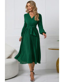 Statement Wrap Green Midi Dress