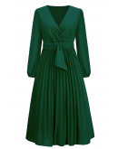 Statement Wrap Green Midi Dress