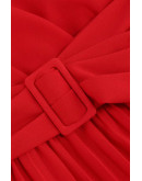 Statement Wrap Red Midi Dress