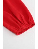 Statement Wrap Red Midi Dress